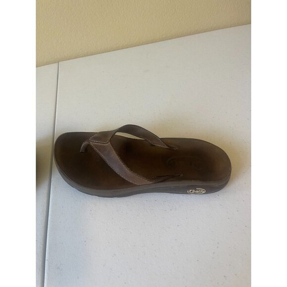 Chaco Sz 6 M Brown Flip Flop Leather Women Sandals - Picture 15 of 15